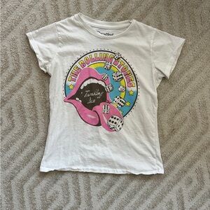 Recycled Karma White Kids Rolling Stones Pink Tongue Graphic Tee